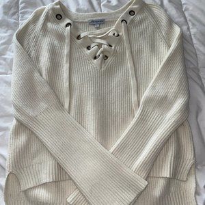 Cream Cross Sweater